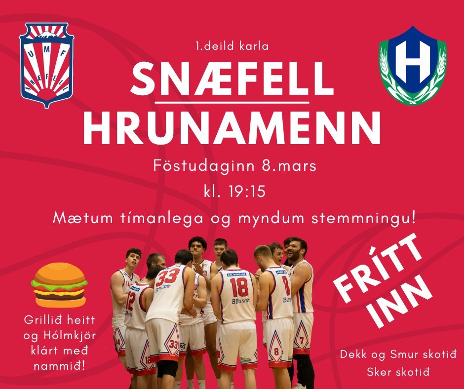 Frítt inn á leik Snæfells og Hrunamanna á föstudag.