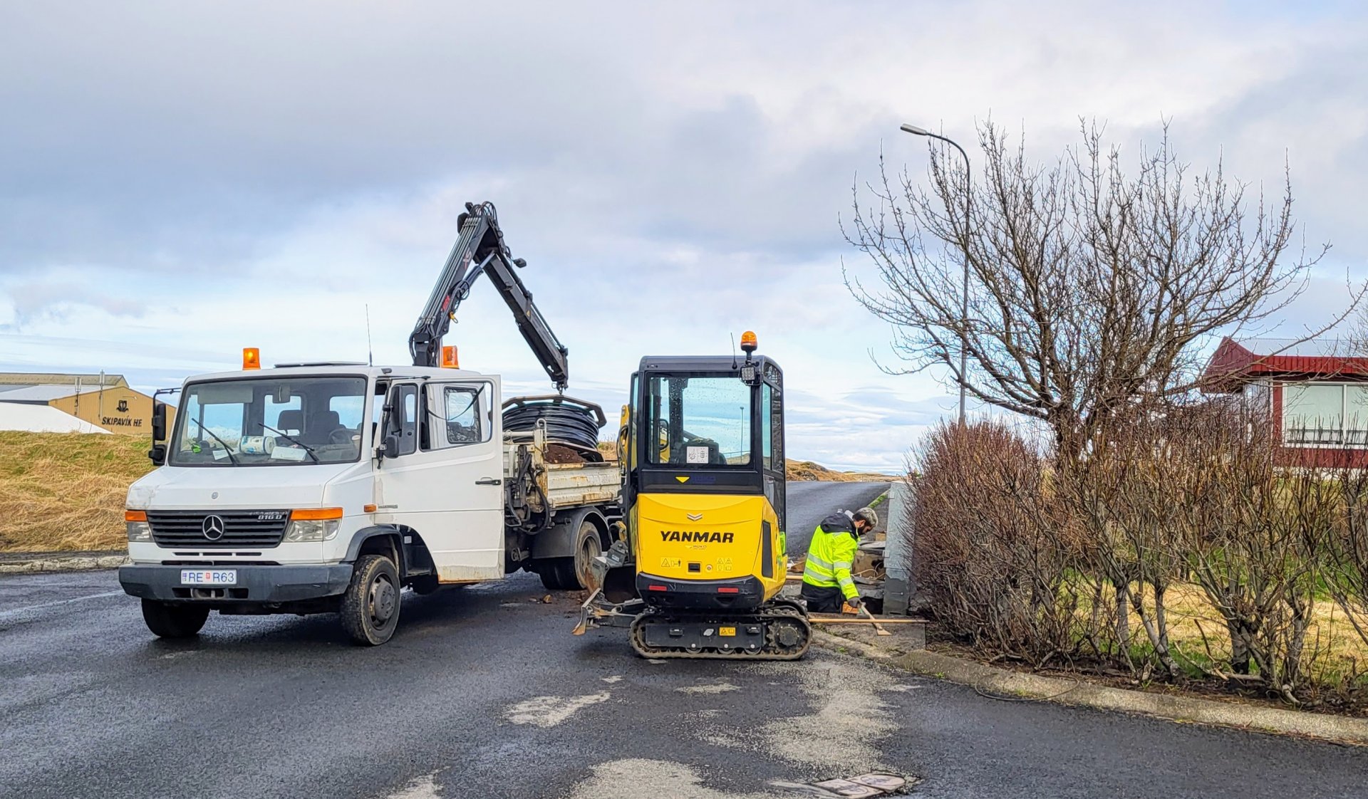 Lagning ljósleiðara í Stykkishólmi