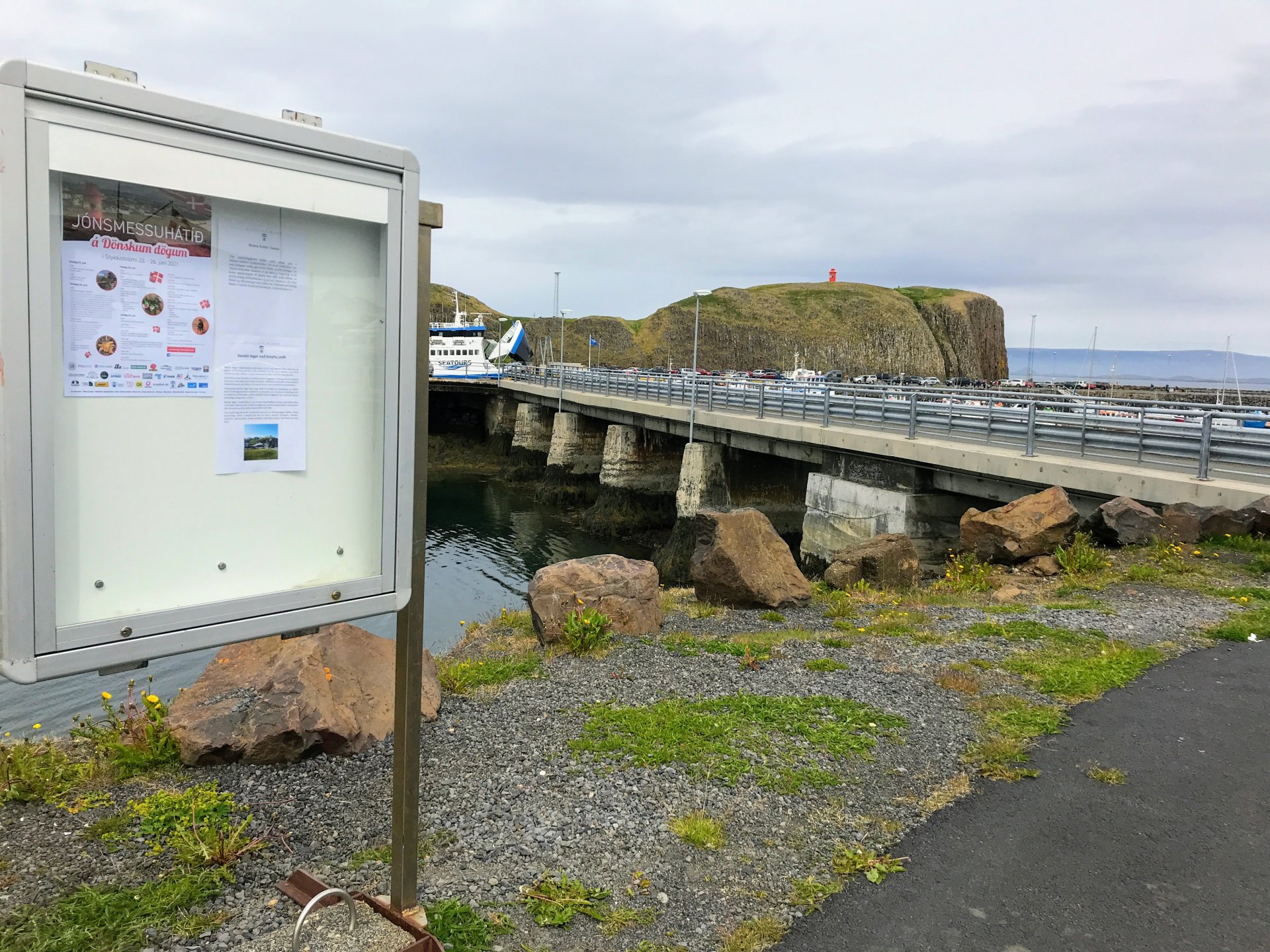 Nýr upplýsingakassi á hafnarsvæðinu