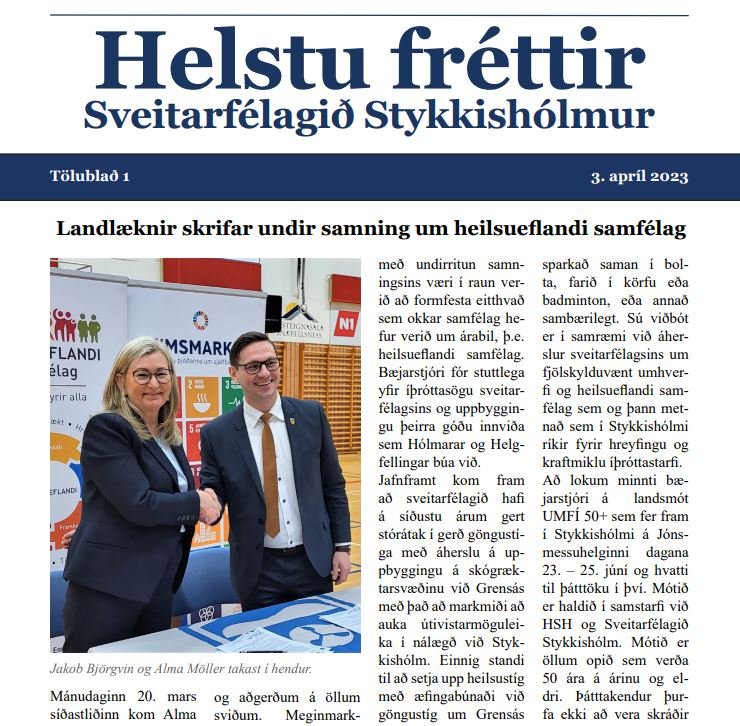 Helstu fréttir gefnar út mánaðarlega