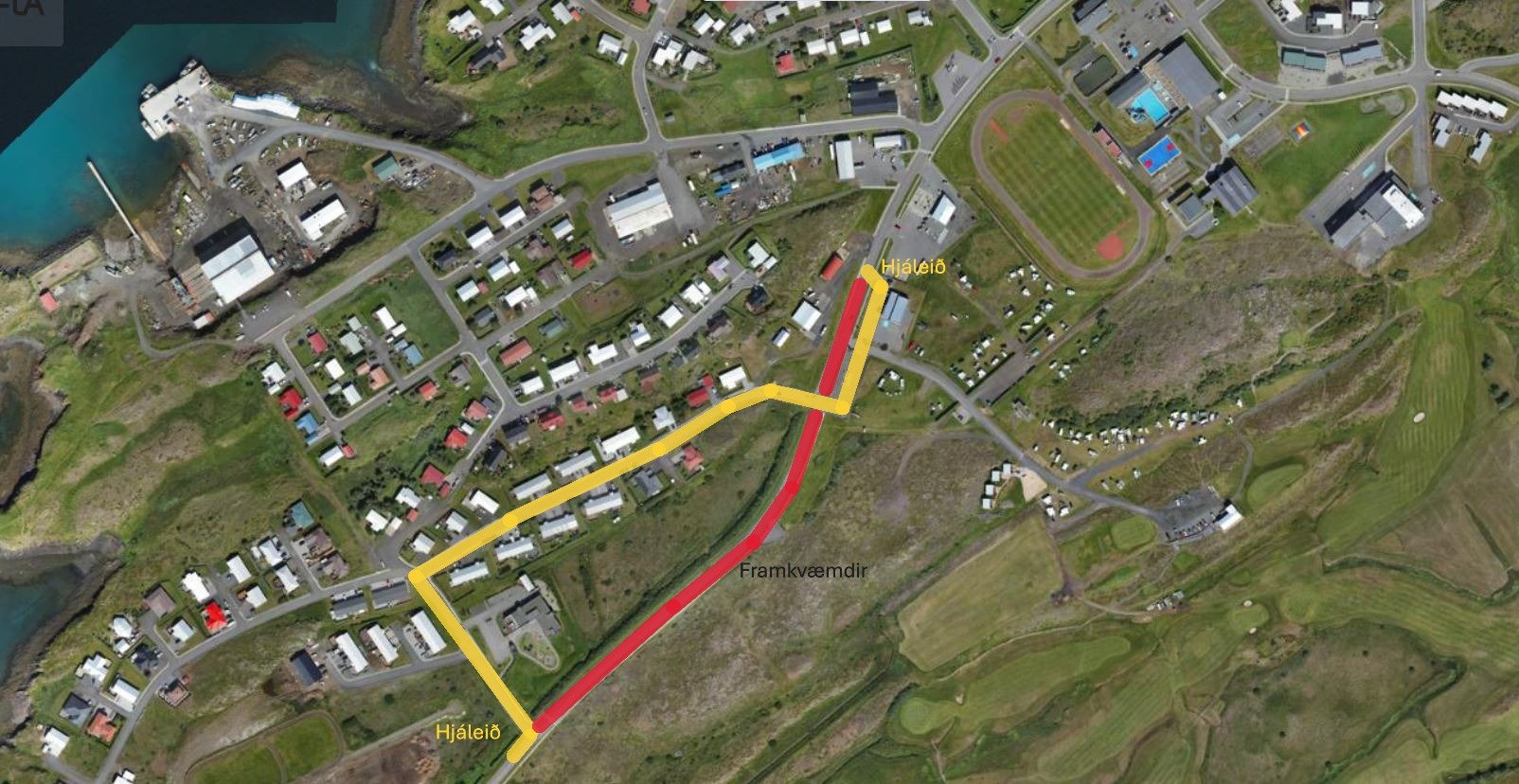 Hjáleið vegna framkvæmda