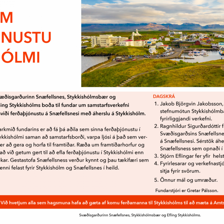 Fundur um ferðaþjónustu í Stykkishólmi
