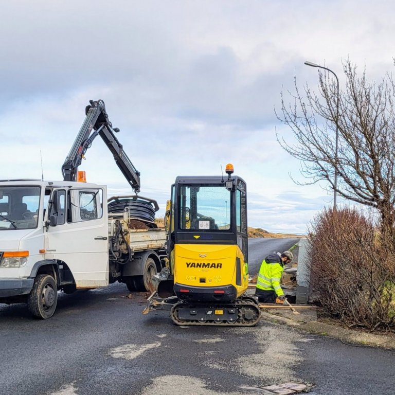 Lagning ljósleiðara í Stykkishólmi