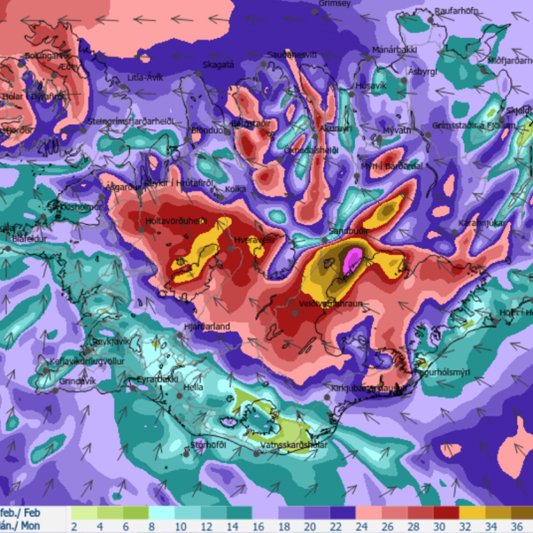 Appelsínugul viðvörun tekur gildi í nótt
