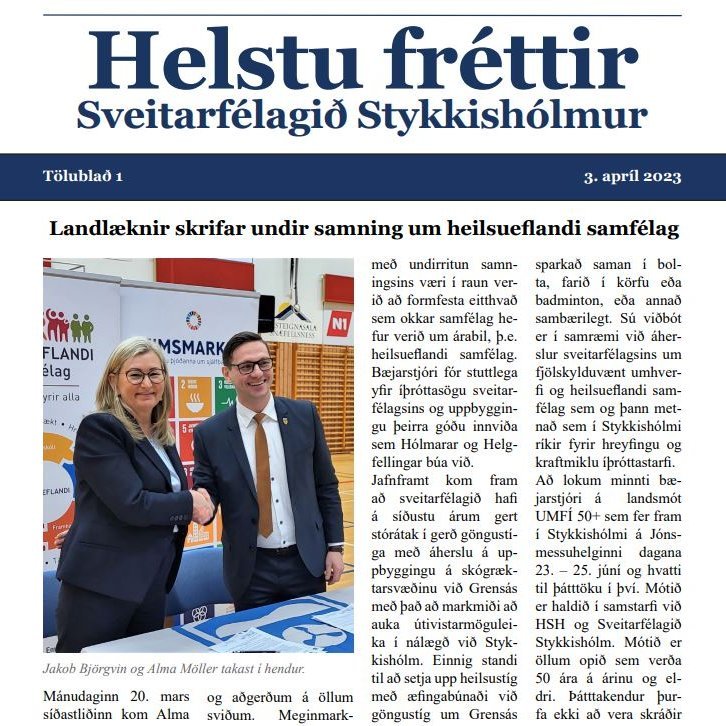 Helstu fréttir gefnar út mánaðarlega