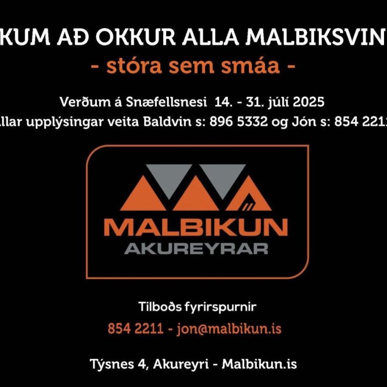 Malbikun Akureyrar verður á Snæfellsnesi í sumar