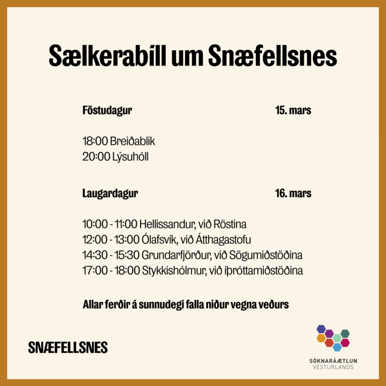 Sælkerabíll á ferð um Snæfellsnes næstu helgi