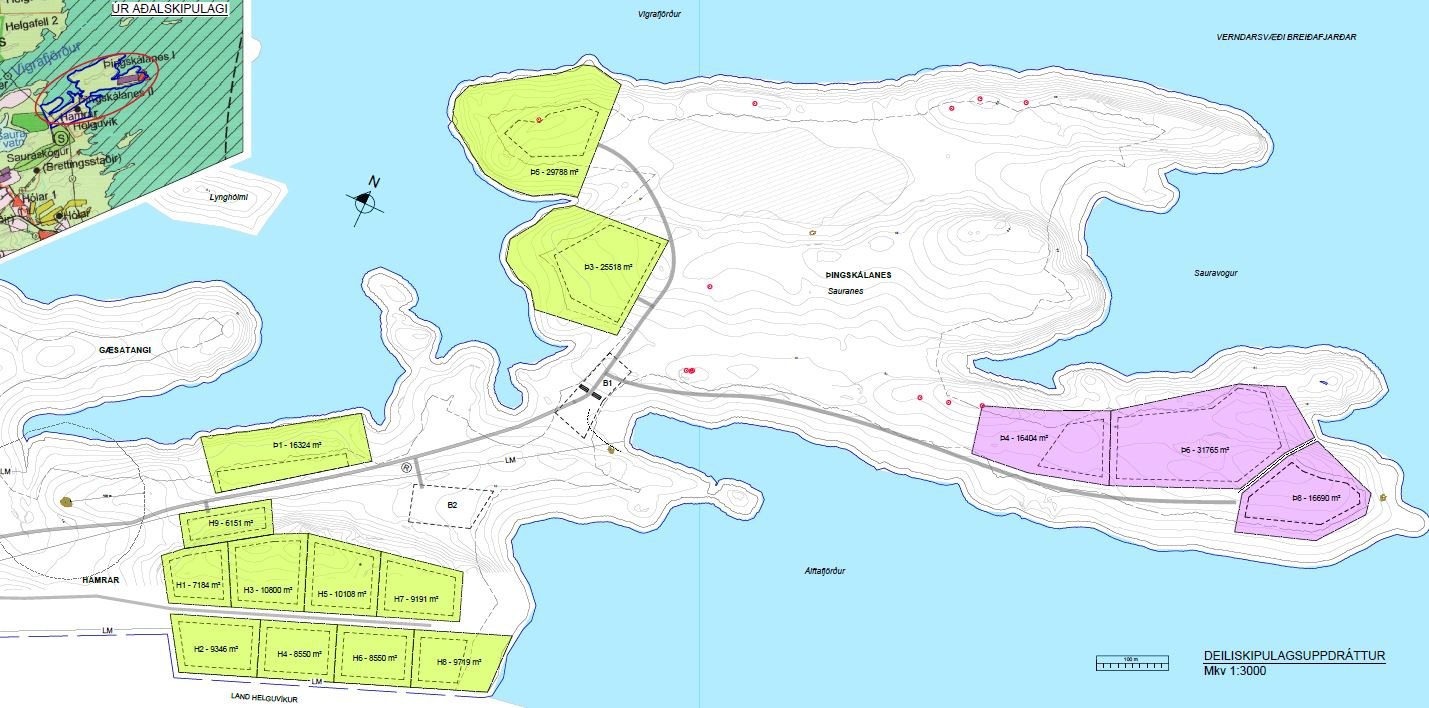 Deiliskipulag fyrir Þingskálanes, Gæsatanga og Hamra tekur gildi